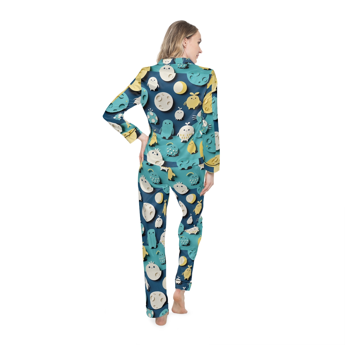 HD Moonbutton Friends Women’s Satin Pajama Set — additional view