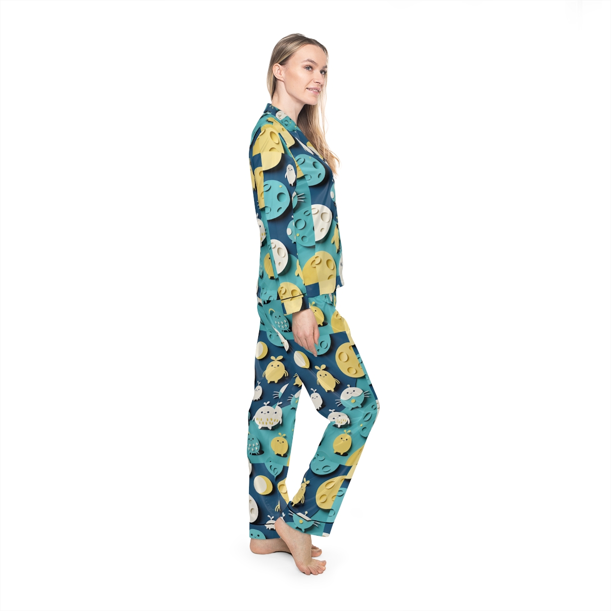 HD Moonbutton Friends Women’s Satin Pajama Set — additional view
