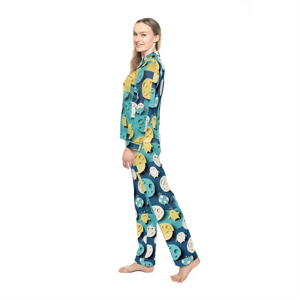 HD Moonbutton Friends Women’s Satin Pajama Set — additional view