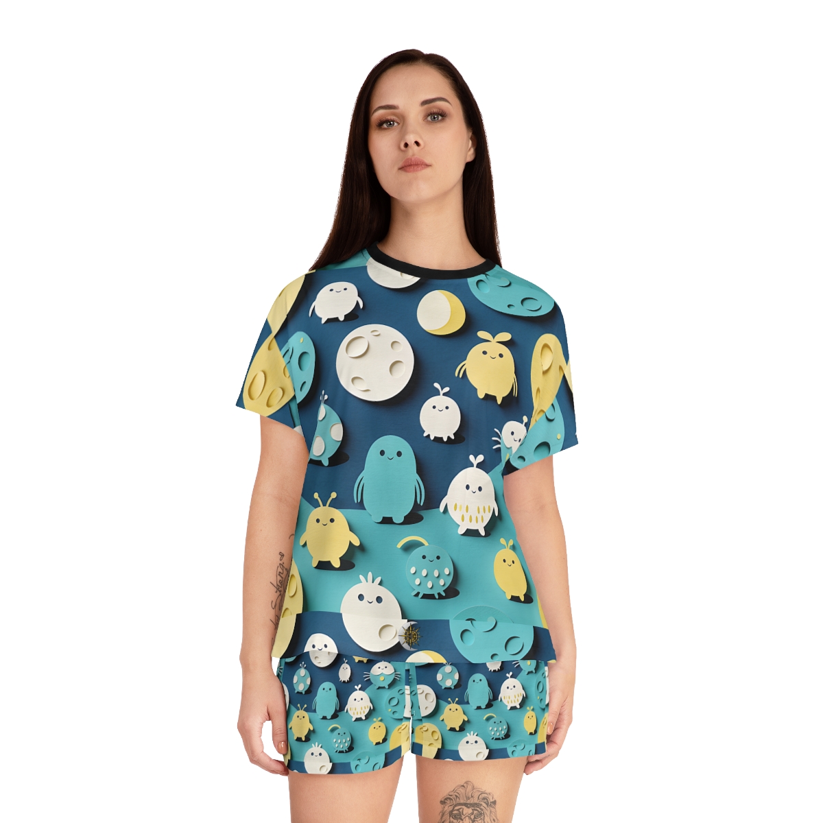 HD Moonbutton Friends Women’s Short Pajama Set — additional view