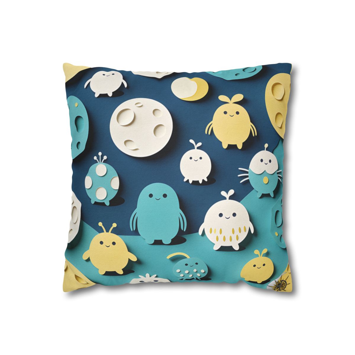 HD Moonbutton Friends Square Polyester Pillow Cover