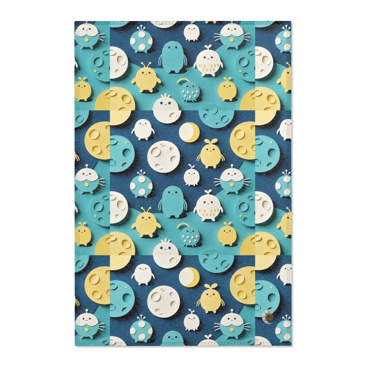 HD Moonbutton Friends Polyester Chenille Area Rug