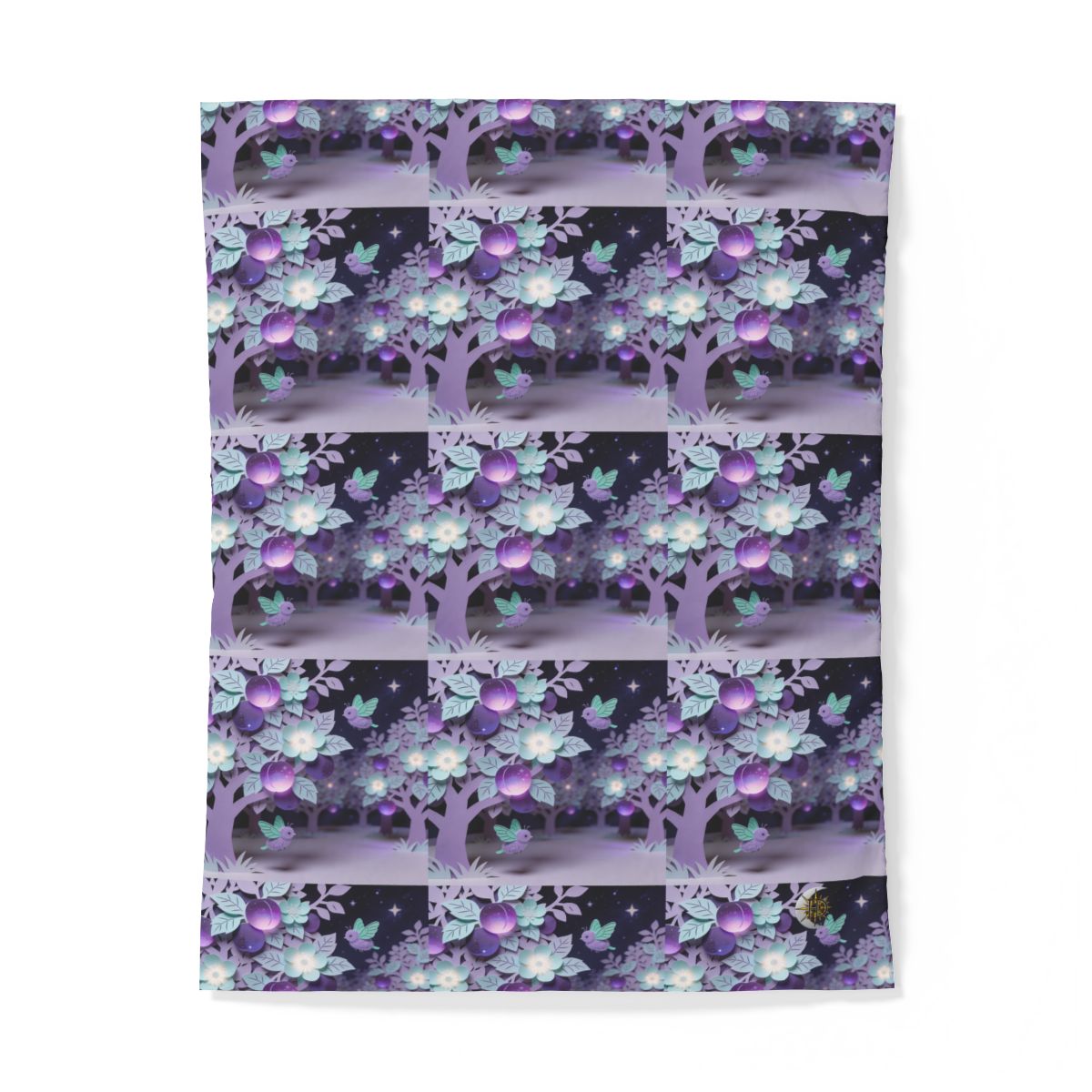 HD Violet Orchard Sprites 100% Cotton Duvet Cover — additional view