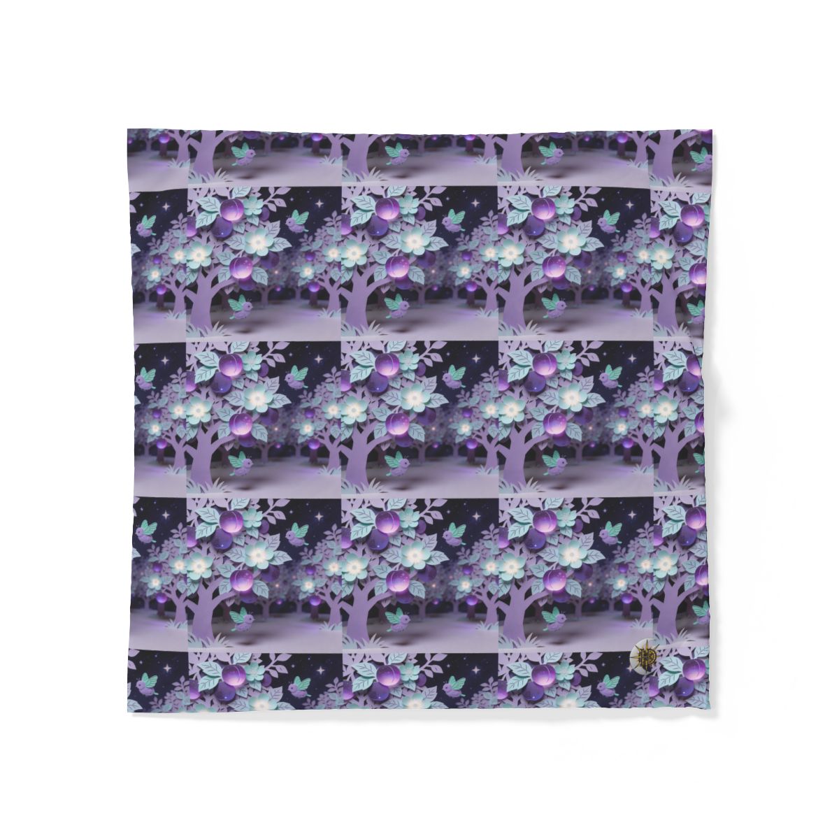HD Violet Orchard Sprites 100% Cotton Duvet Cover — additional view