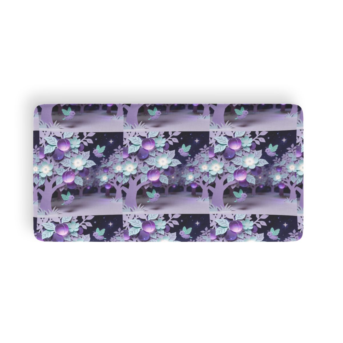HD Violet Orchard Sprites Twin Jersey Fitted Sheet