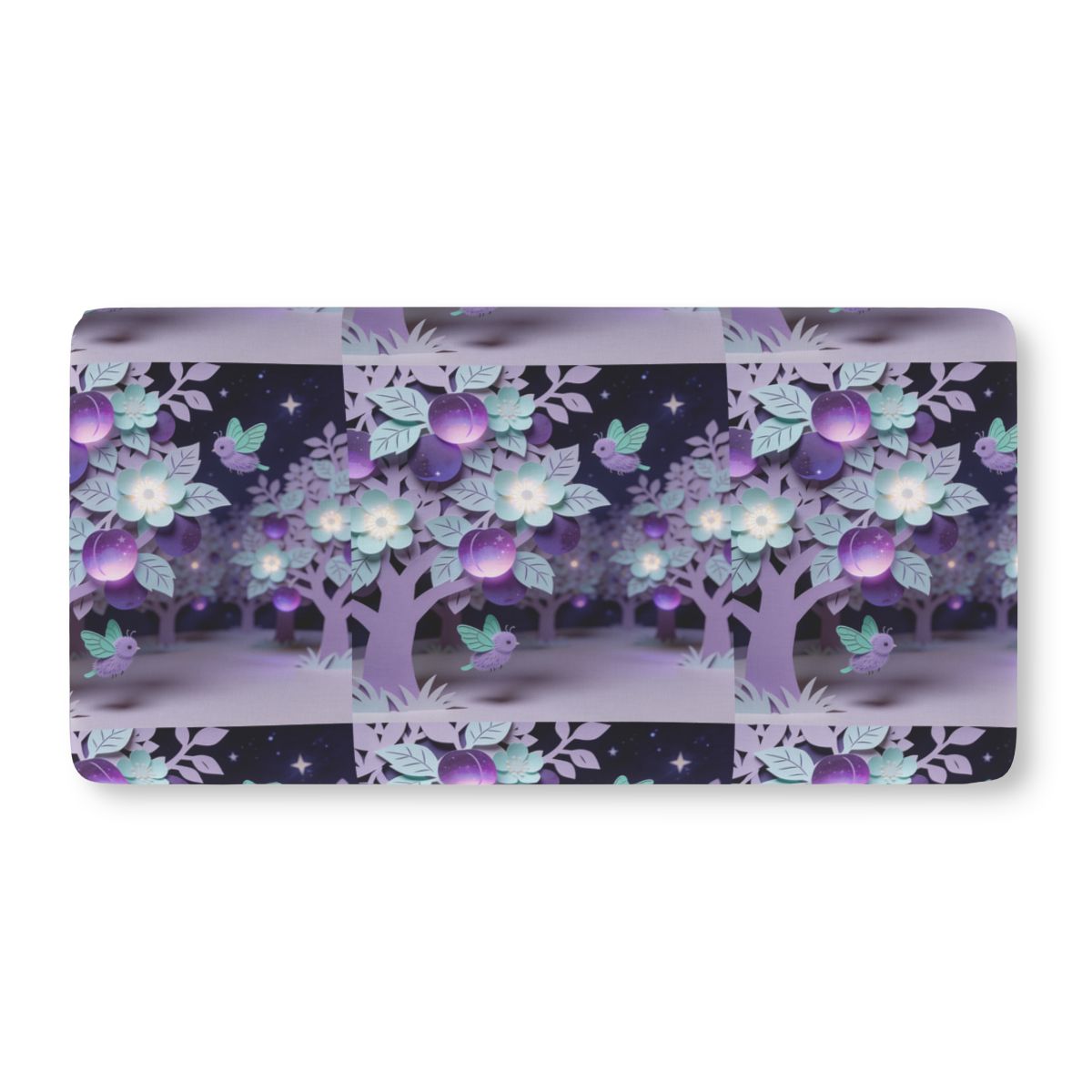 HD Violet Orchard Sprites Fitted Crib Sheet — additional view