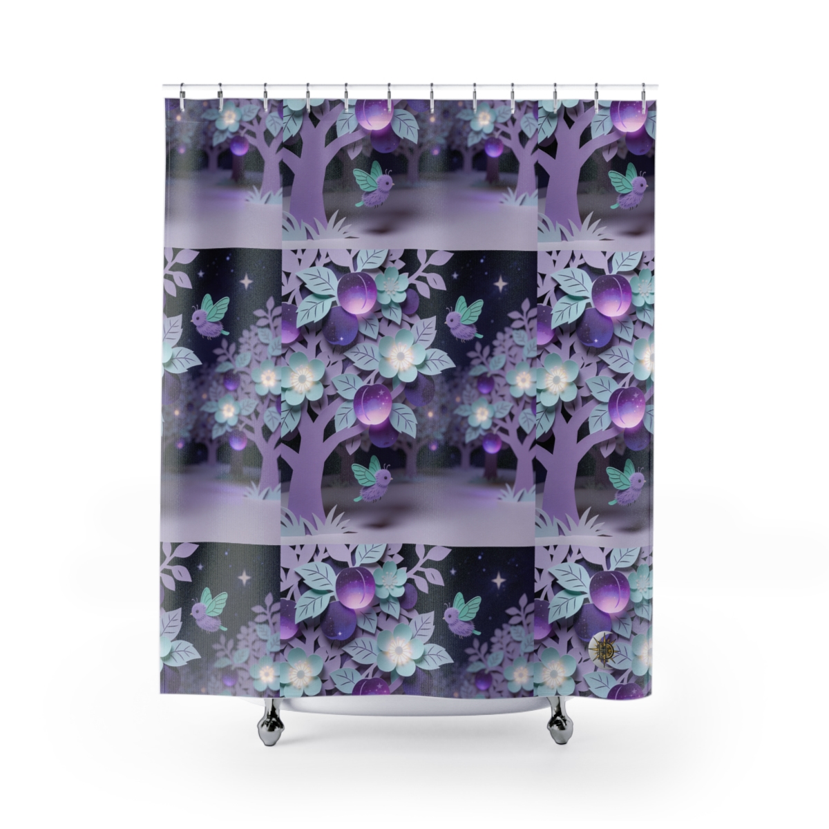 HD Violet Orchard Sprites Shower Curtain