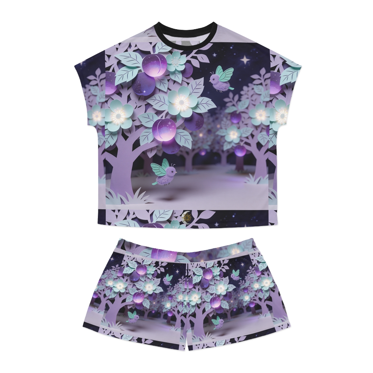 HD Violet Orchard Sprites Women’s Short Pajama Set