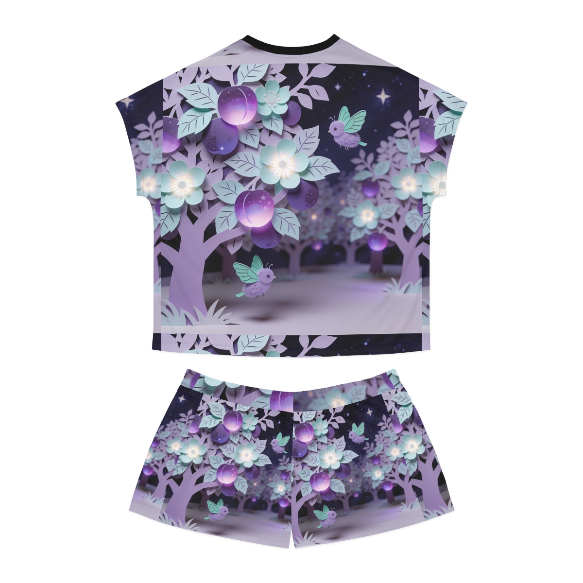 HD Violet Orchard Sprites Women’s Short Pajama Set — additional view