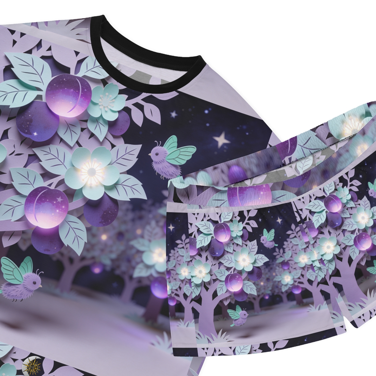 HD Violet Orchard Sprites Women’s Short Pajama Set — additional view