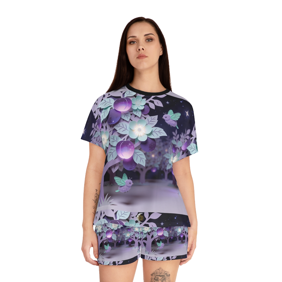 HD Violet Orchard Sprites Women’s Short Pajama Set — additional view