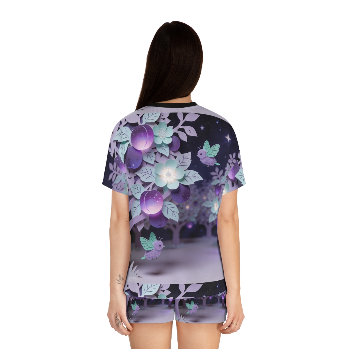HD Violet Orchard Sprites Women’s Short Pajama Set — additional view