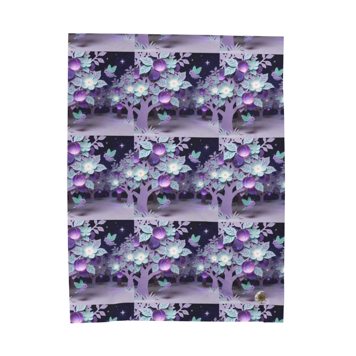 HD Violet Orchard Sprites Velveteen Plush Blanket — additional view