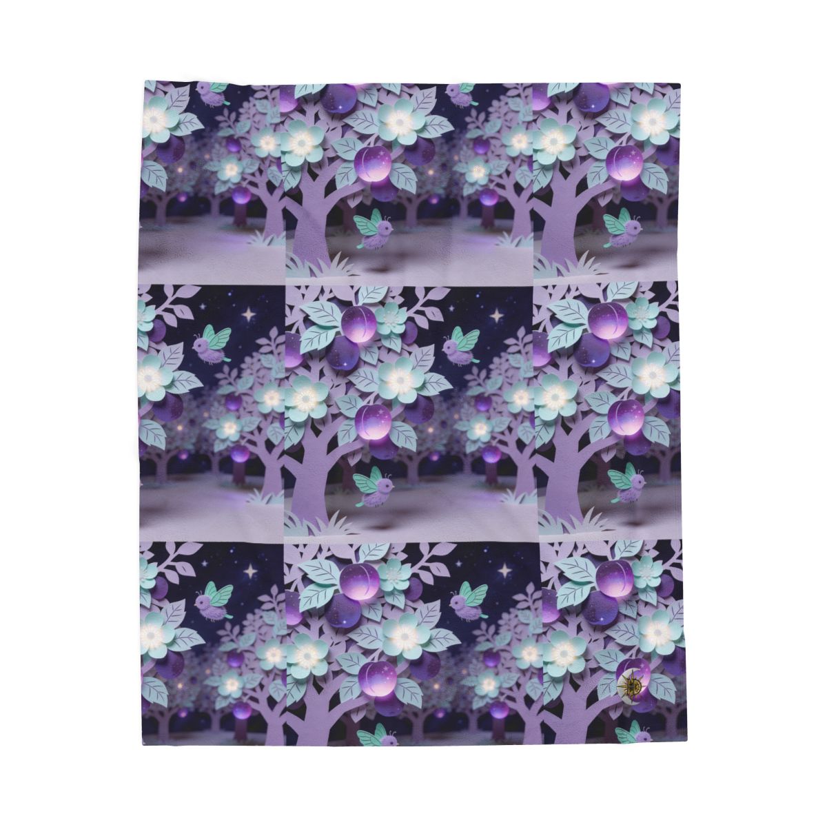 HD Violet Orchard Sprites Velveteen Plush Blanket — additional view