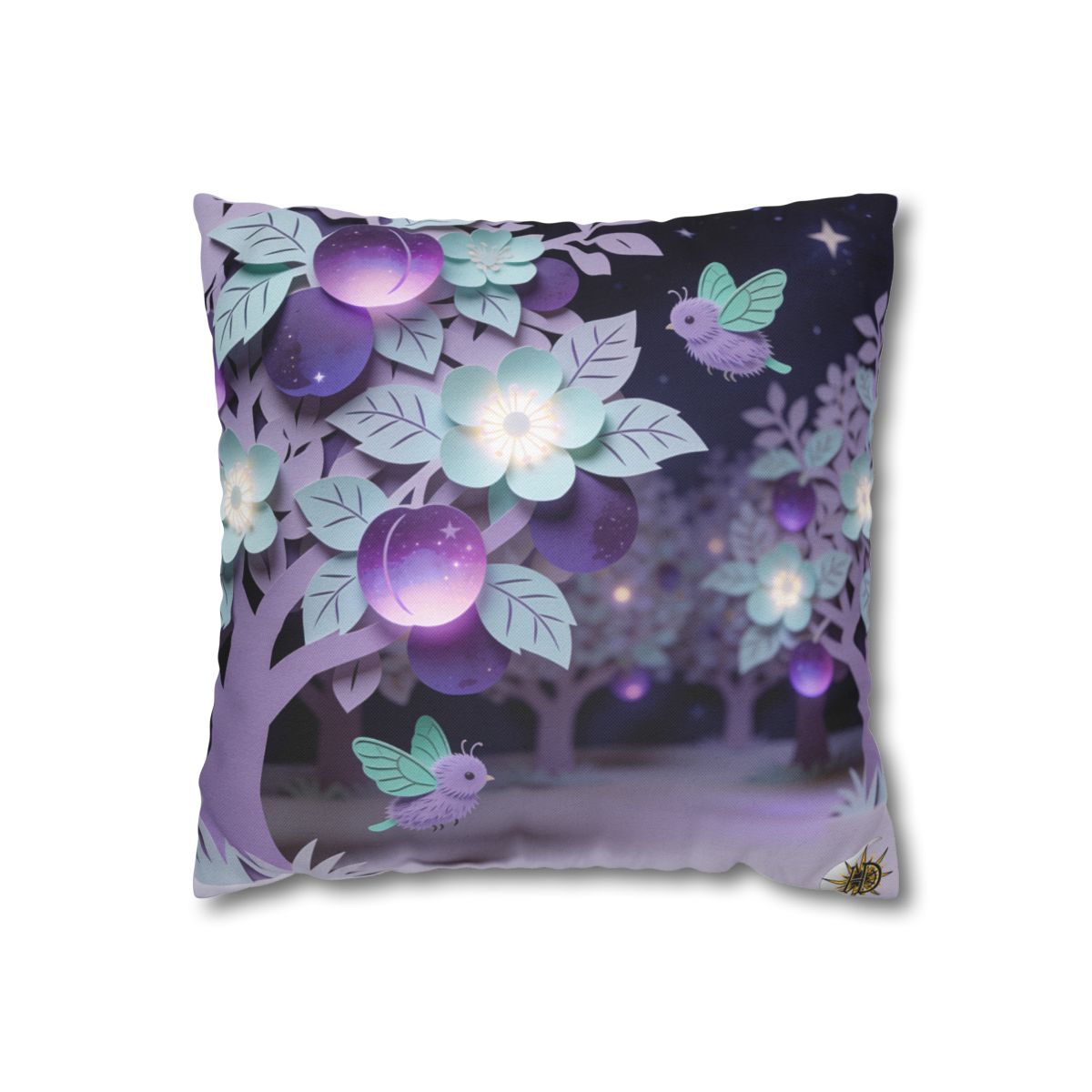 HD Violet Orchard Sprites Square Polyester Pillow Cover
