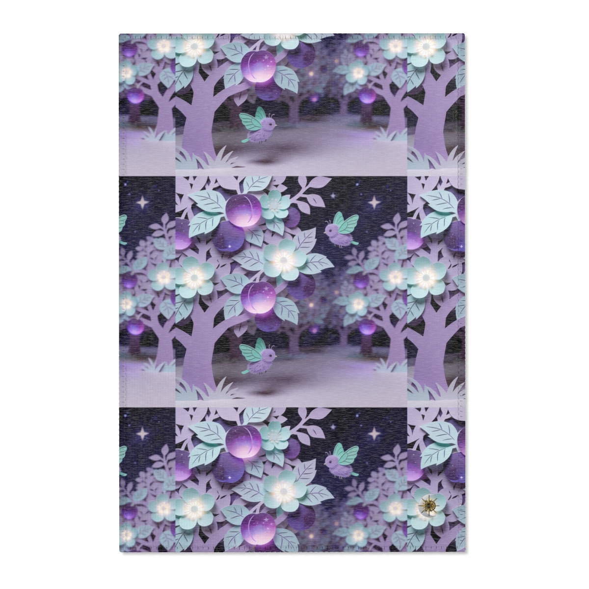 HD Violet Orchard Sprites Polyester Chenille Area Rug