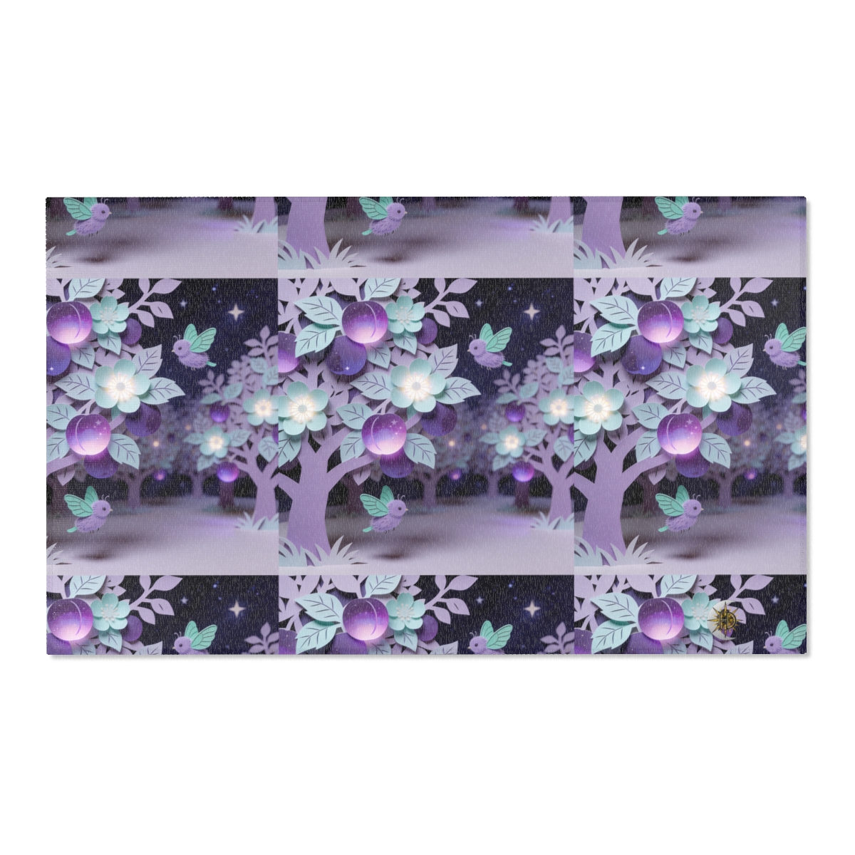 HD Violet Orchard Sprites Polyester Chenille Area Rug — additional view