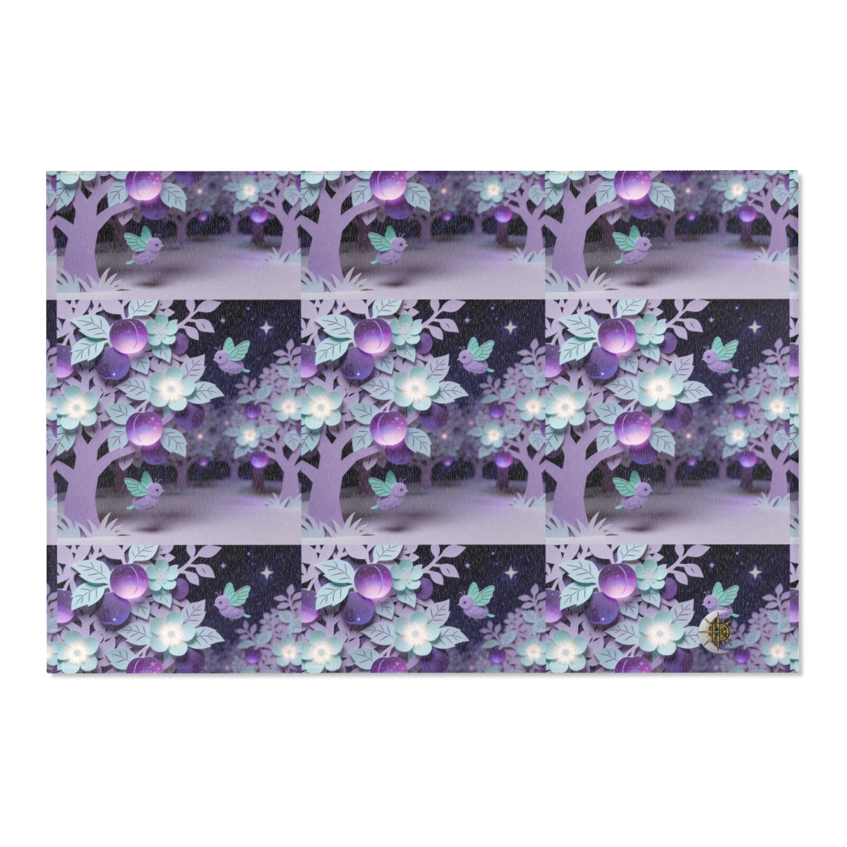 HD Violet Orchard Sprites Polyester Chenille Area Rug — additional view