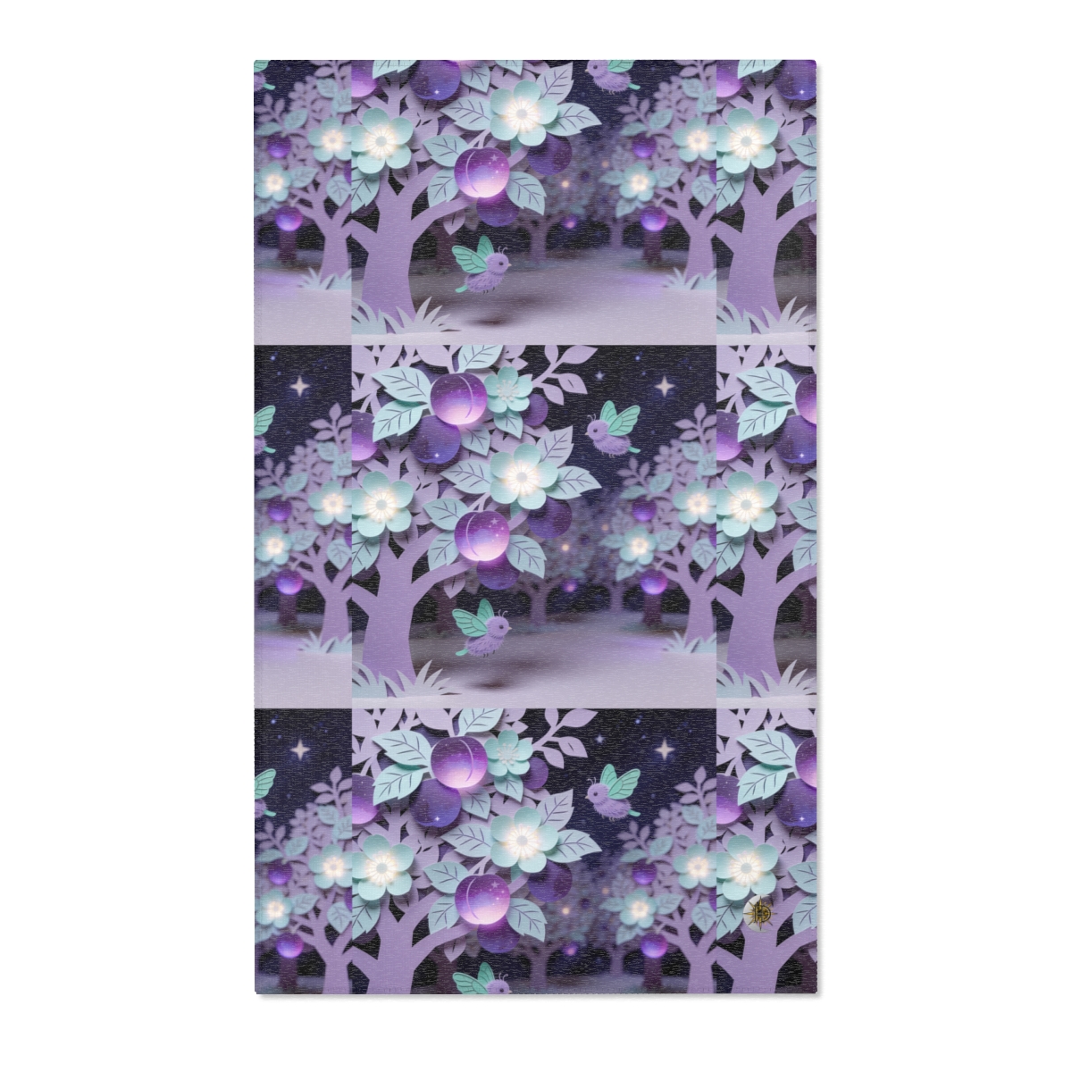 HD Violet Orchard Sprites Polyester Chenille Area Rug — additional view