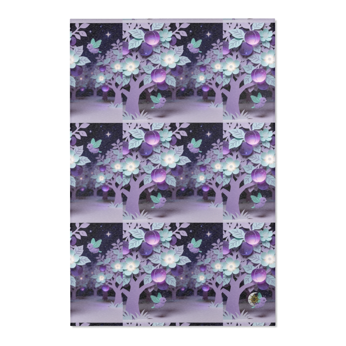 HD Violet Orchard Sprites Polyester Chenille Area Rug — additional view