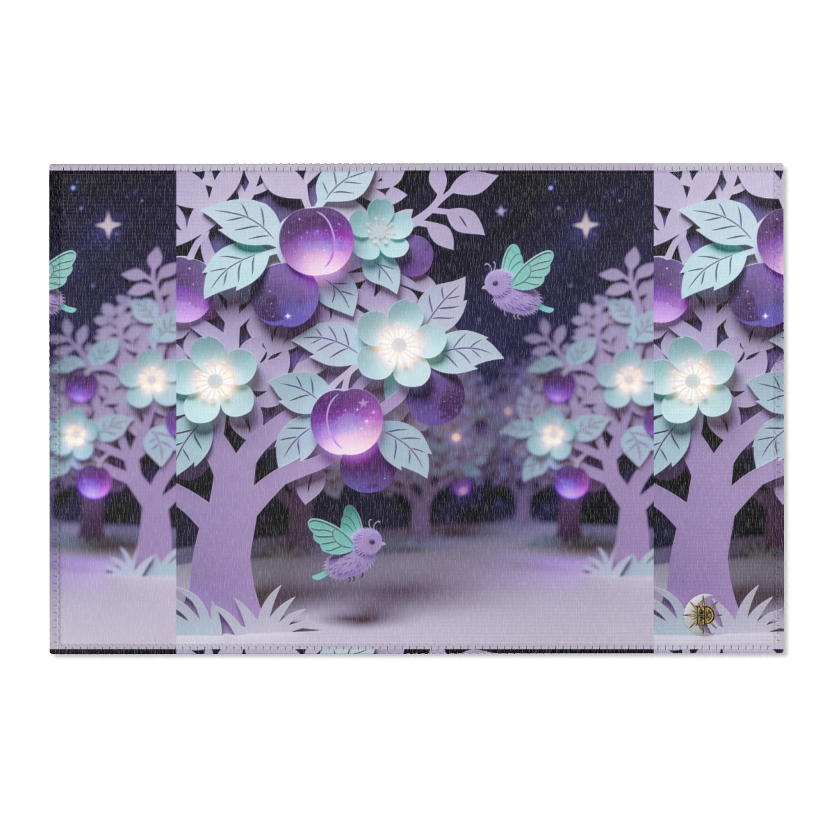 HD Violet Orchard Sprites Polyester Chenille Area Rug — additional view