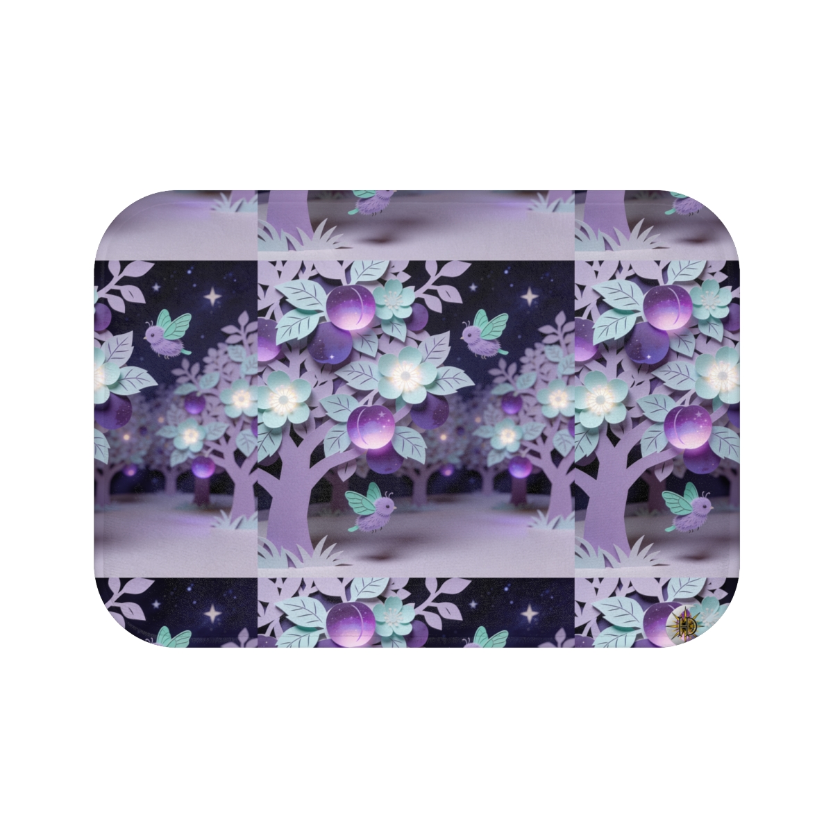 HD Violet Orchard Sprites Memory-Foam Bath Mat — additional view