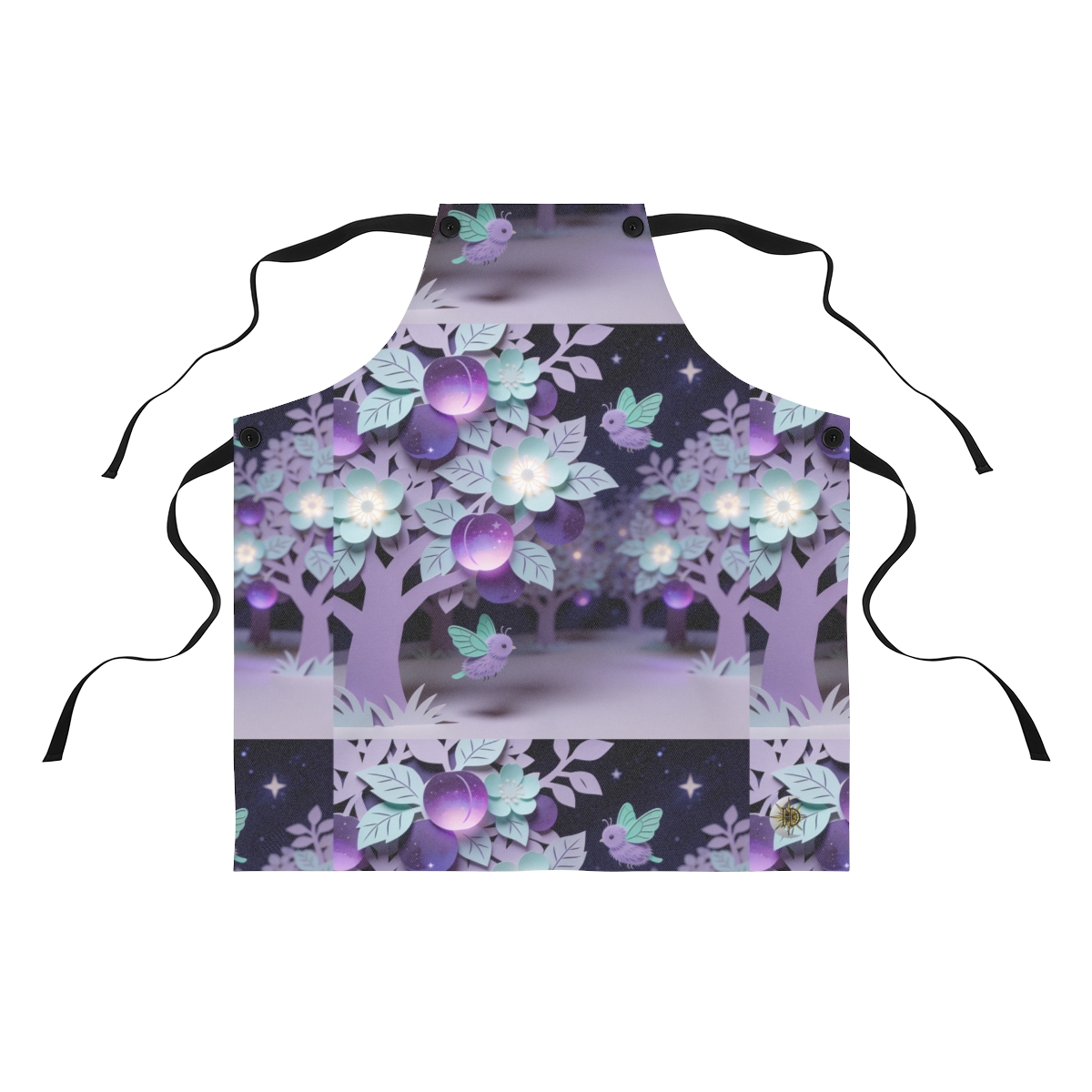 HD Violet Orchard Sprites Polyester Kitchen Apron