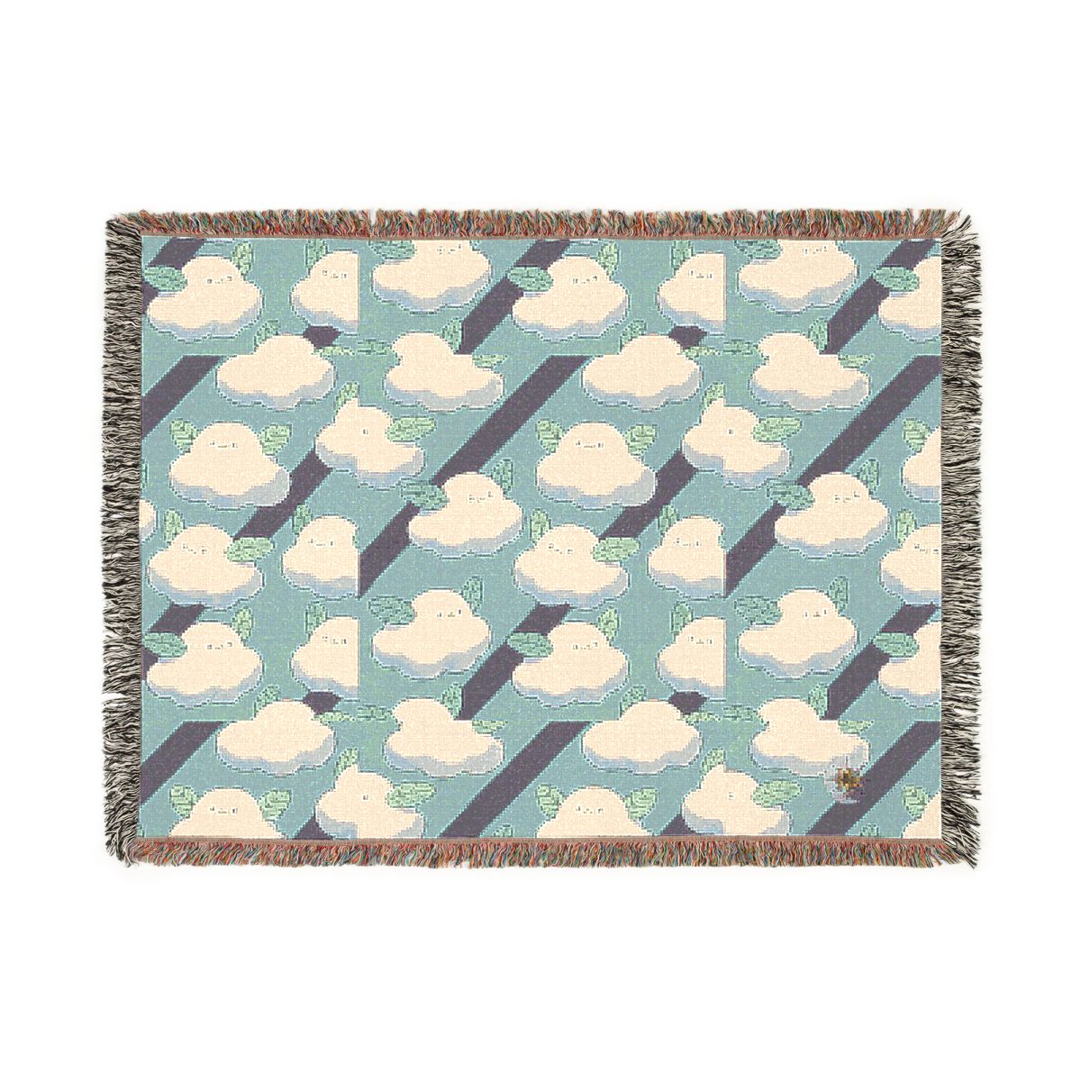 HD Azure Leafclouds 100% Cotton Woven Blanket — additional view
