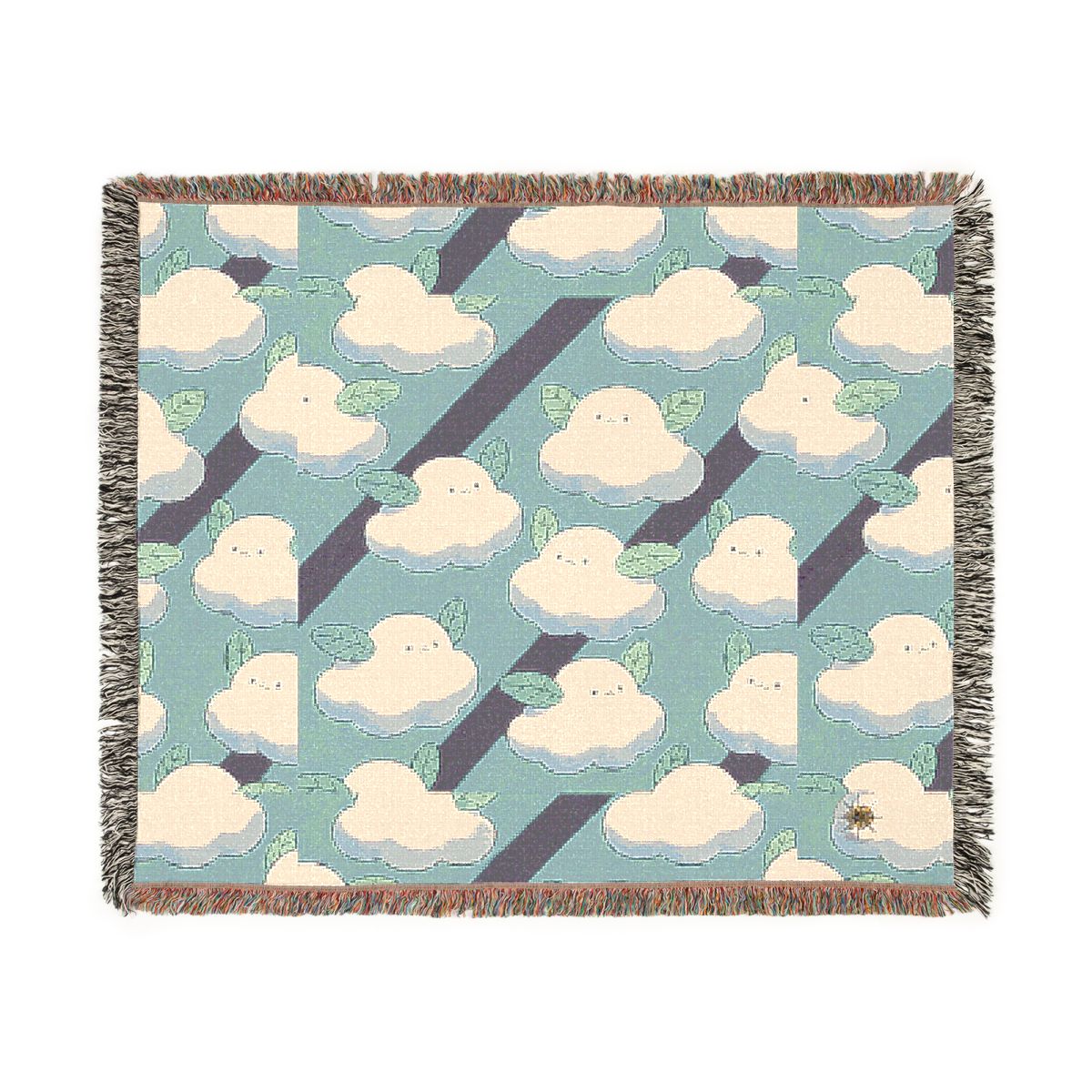 HD Azure Leafclouds 100% Cotton Woven Blanket — additional view