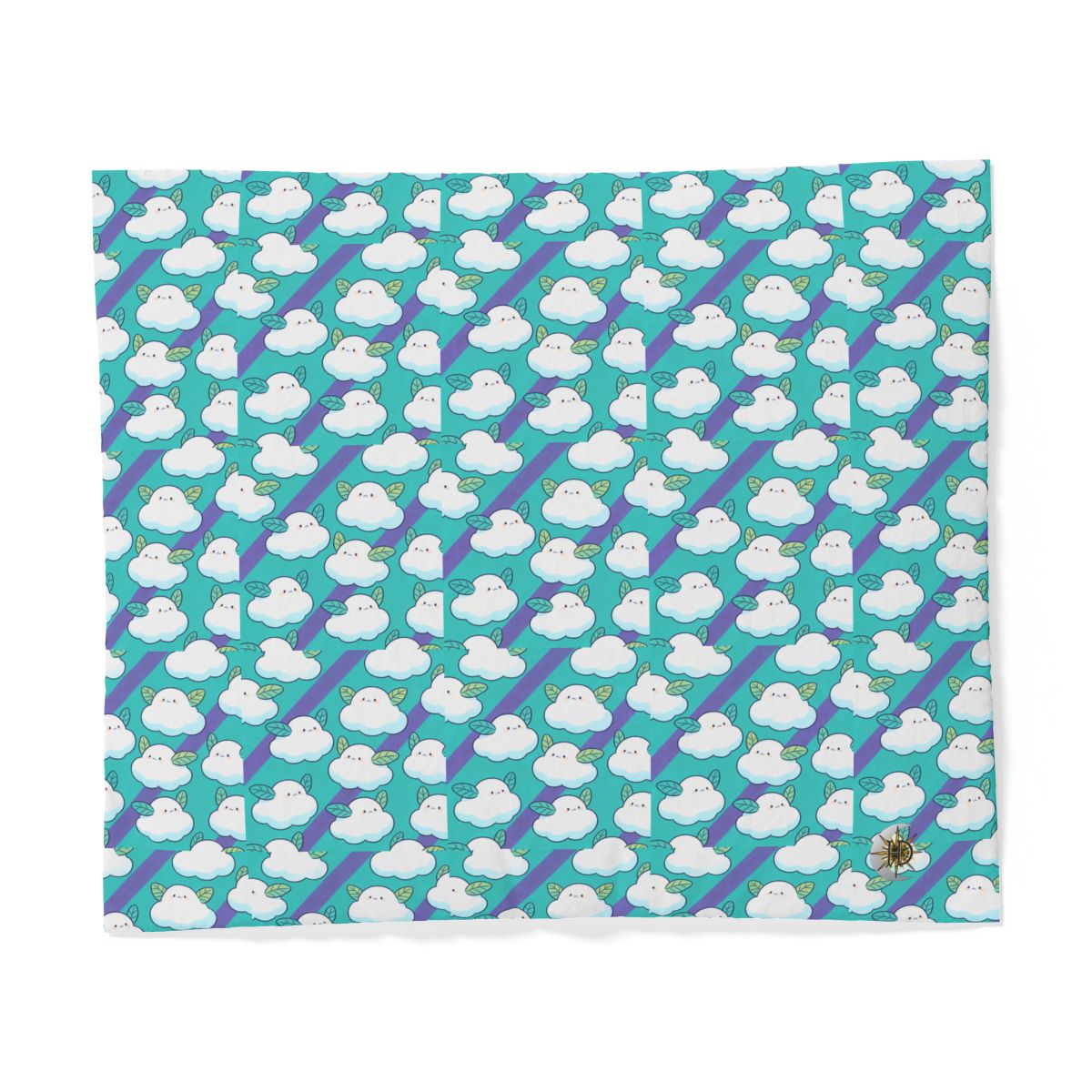 HD Azure Leafclouds 100% Cotton Duvet Cover — additional view