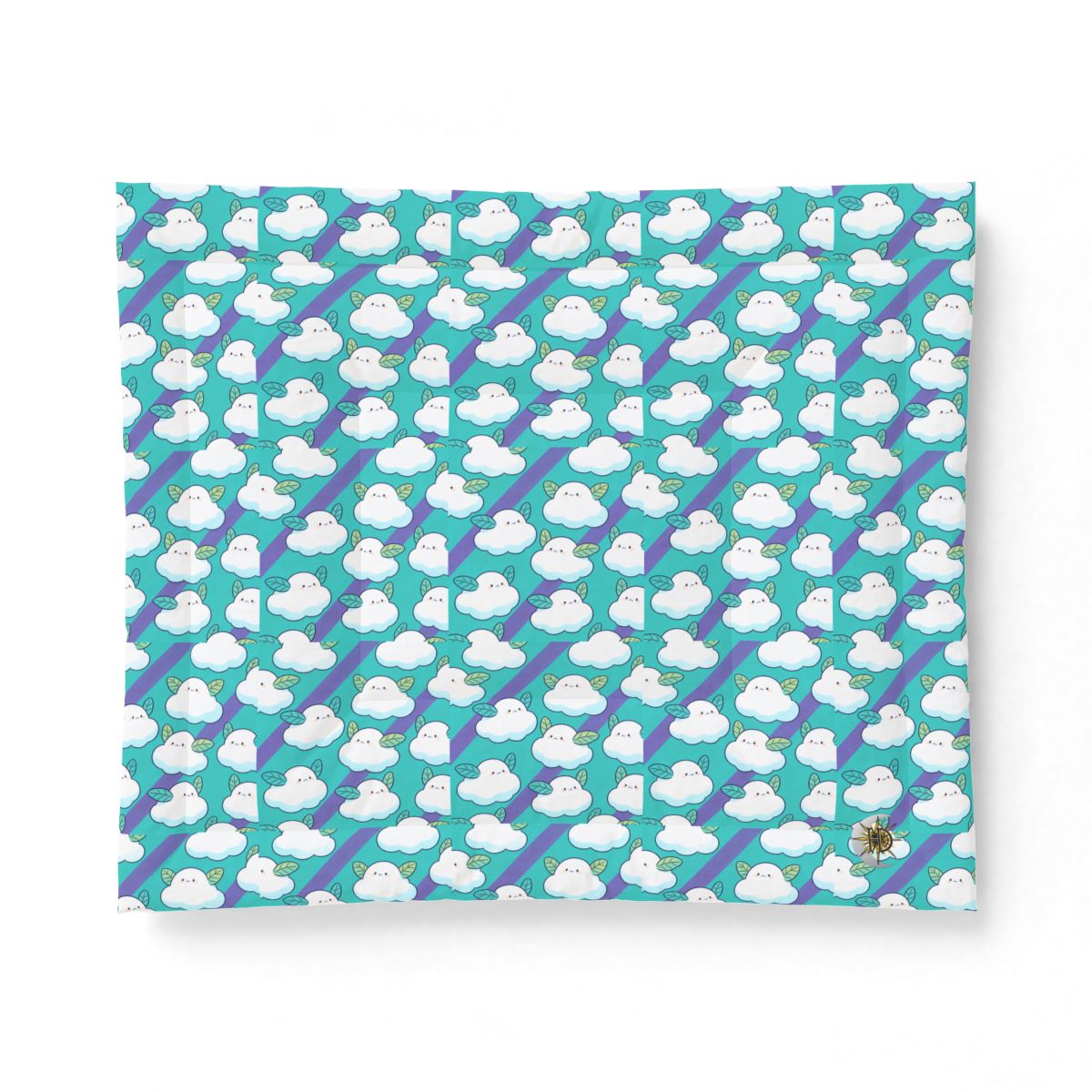 HD Azure Leafclouds Cotton-Shell Comforter