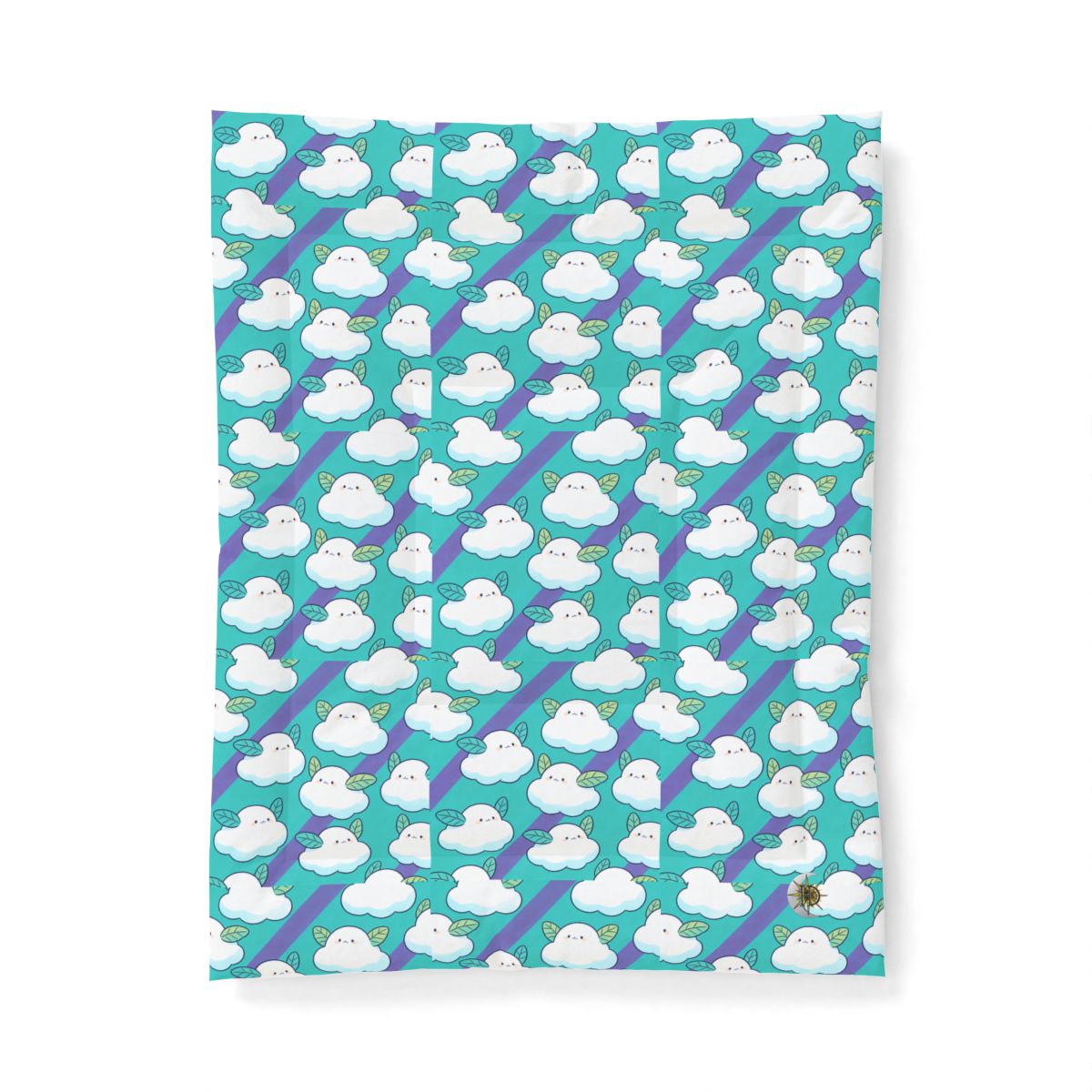 HD Azure Leafclouds Cotton-Shell Comforter — additional view