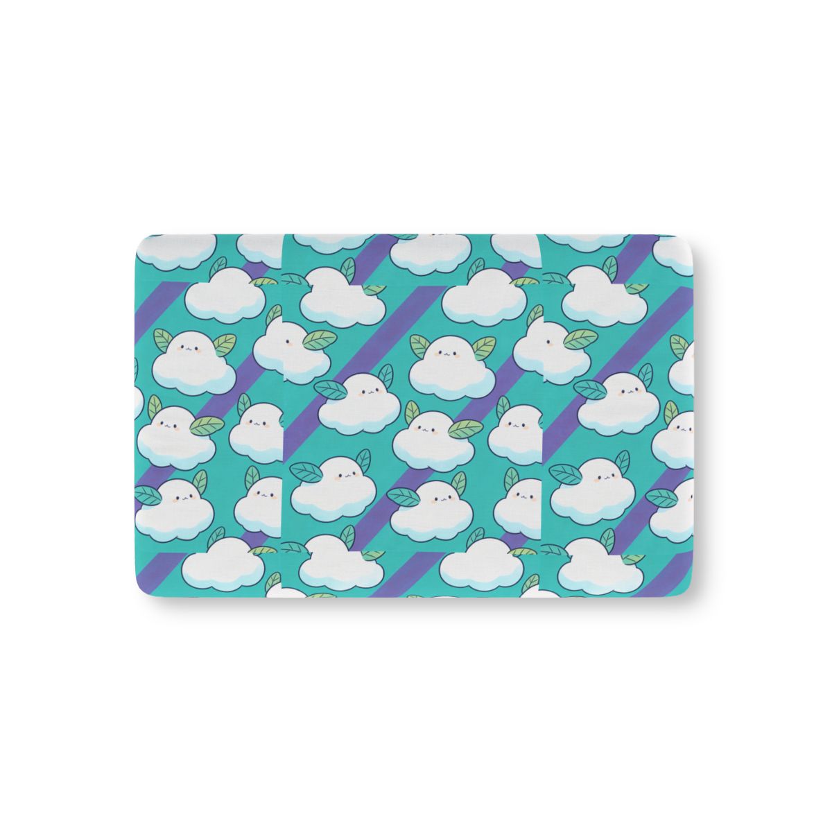 HD Azure Leafclouds Fitted Crib Sheet