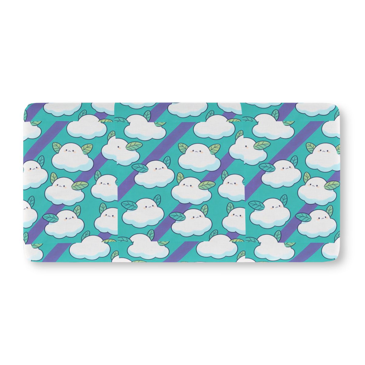 HD Azure Leafclouds Fitted Crib Sheet — additional view