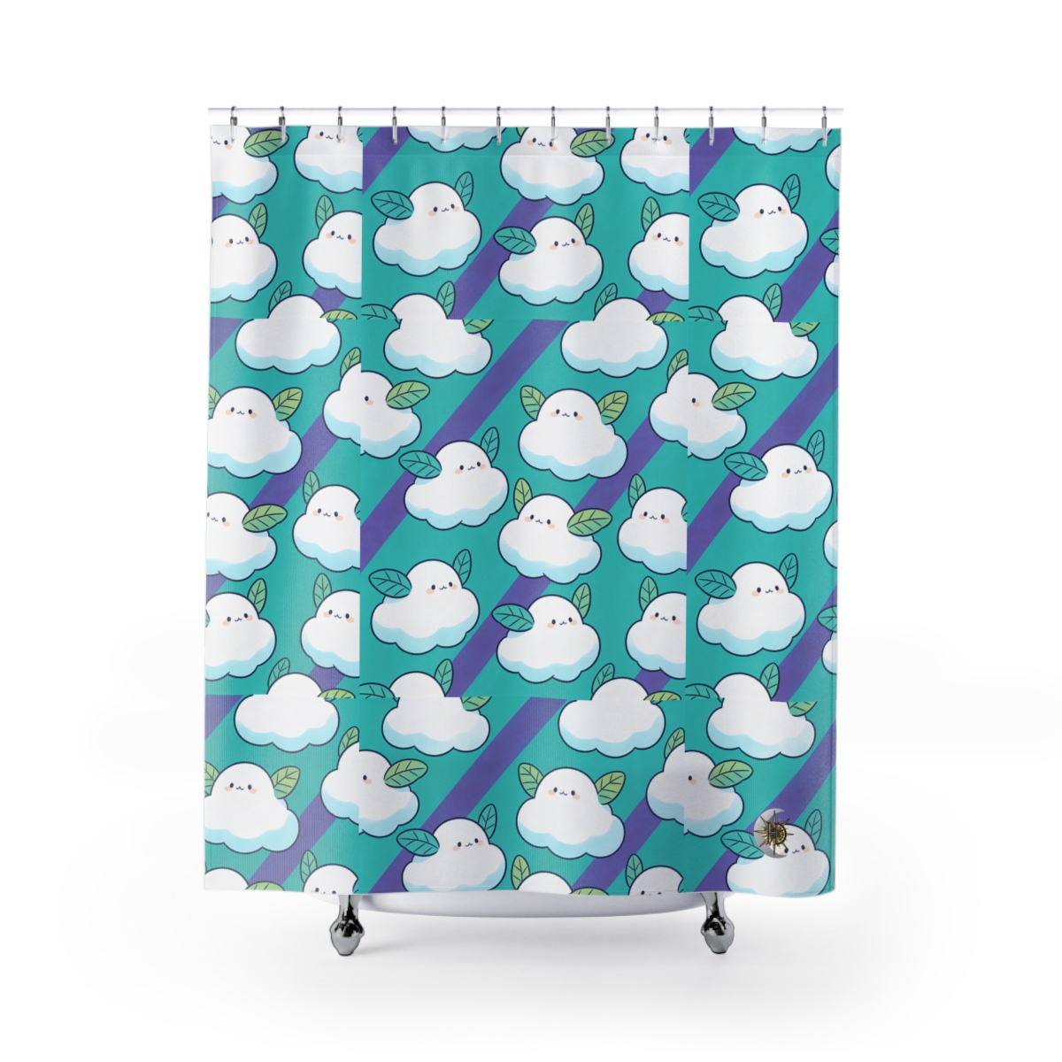 HD Azure Leafclouds Shower Curtain