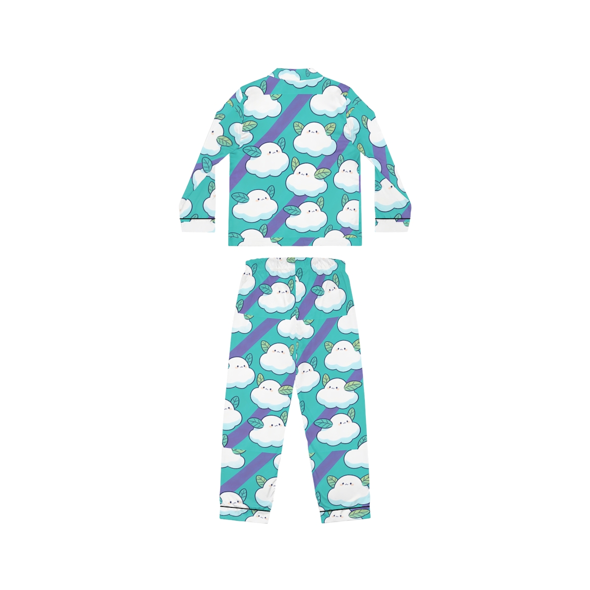 HD Azure Leafclouds Women’s Satin Pajama Set — additional view