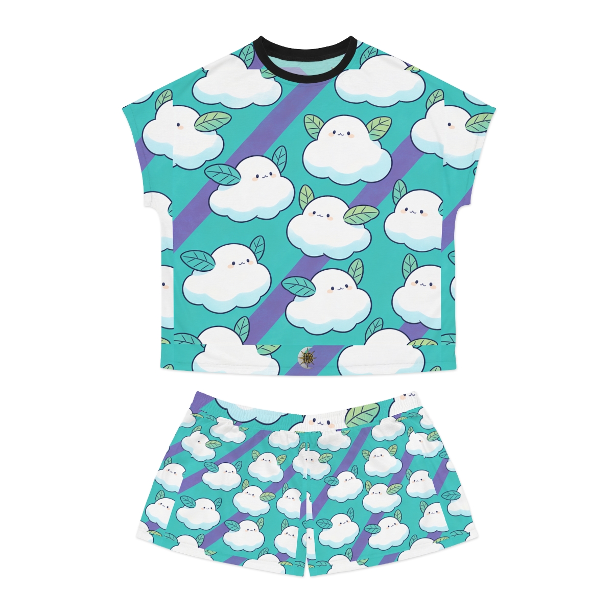 HD Azure Leafclouds Women’s Short Pajama Set
