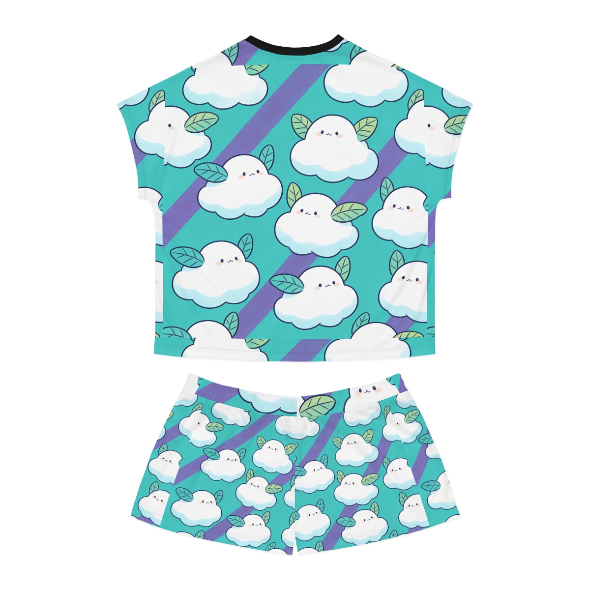 HD Azure Leafclouds Women’s Short Pajama Set — additional view