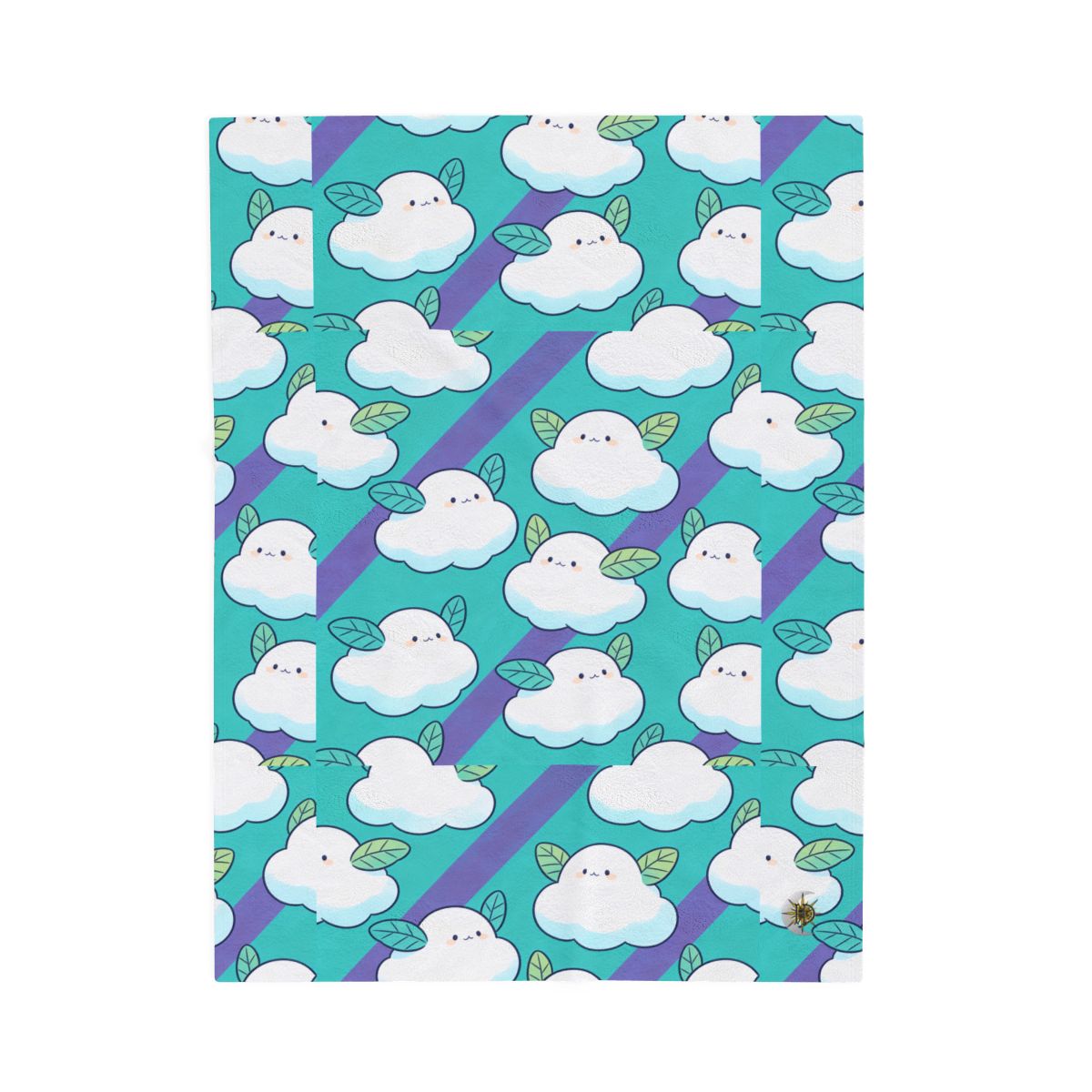 HD Azure Leafclouds Velveteen Plush Blanket