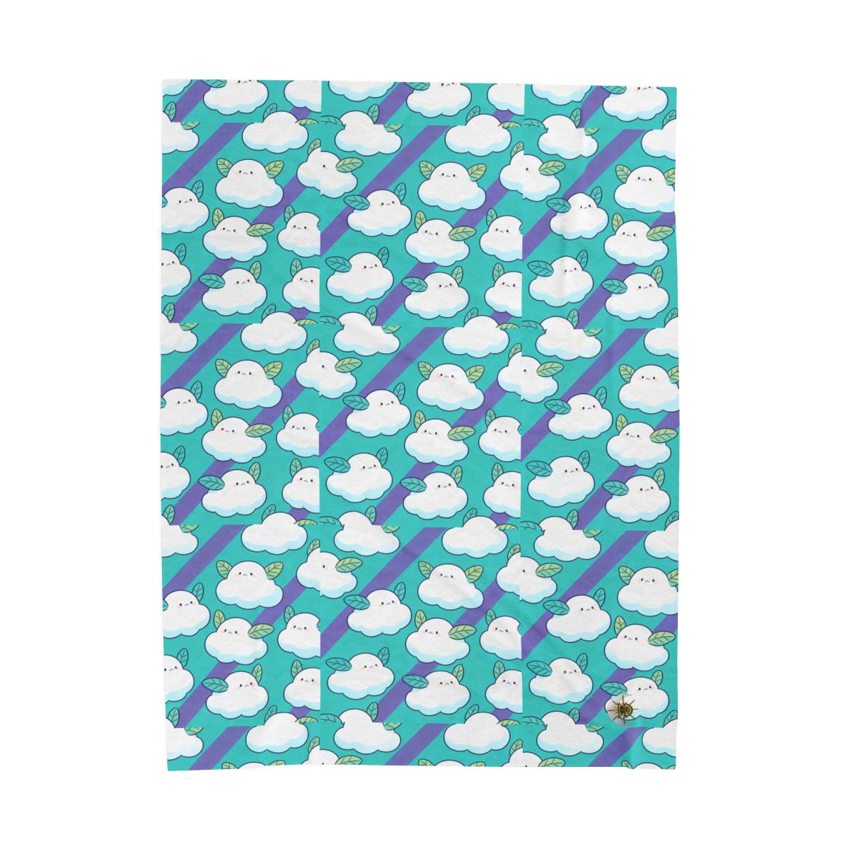 HD Azure Leafclouds Velveteen Plush Blanket — additional view