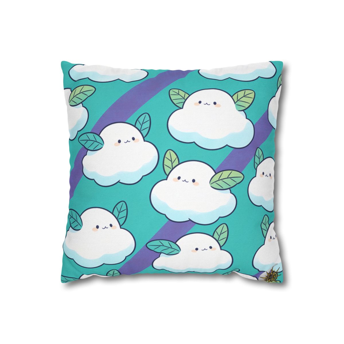 HD Azure Leafclouds Square Polyester Pillow Cover