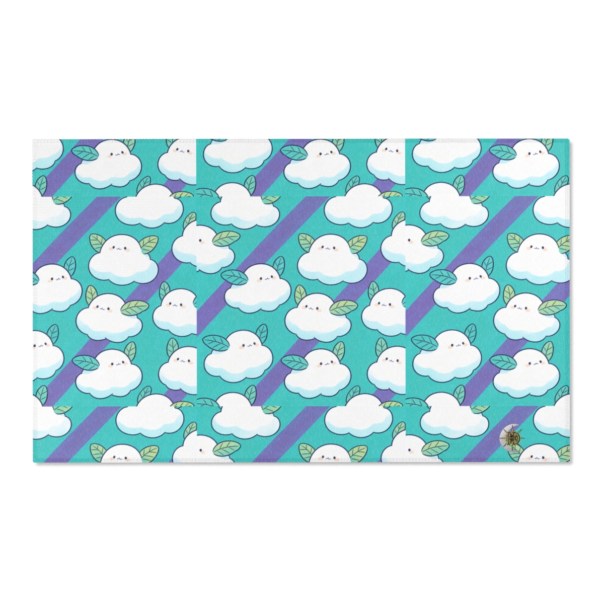 HD Azure Leafclouds Polyester Chenille Area Rug — additional view