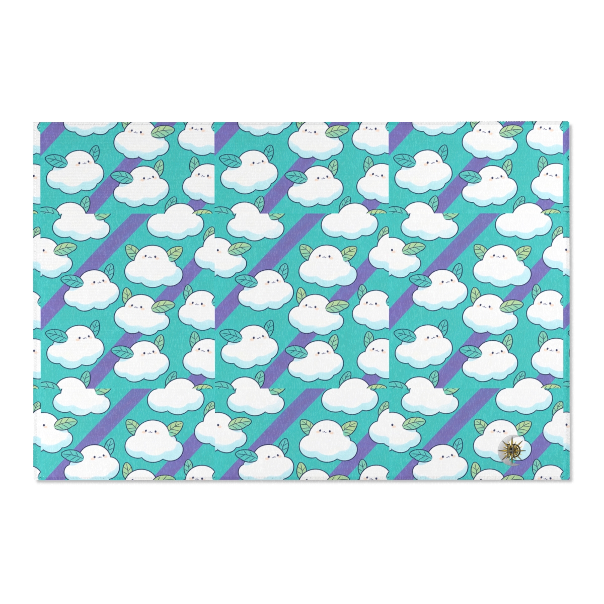 HD Azure Leafclouds Polyester Chenille Area Rug — additional view