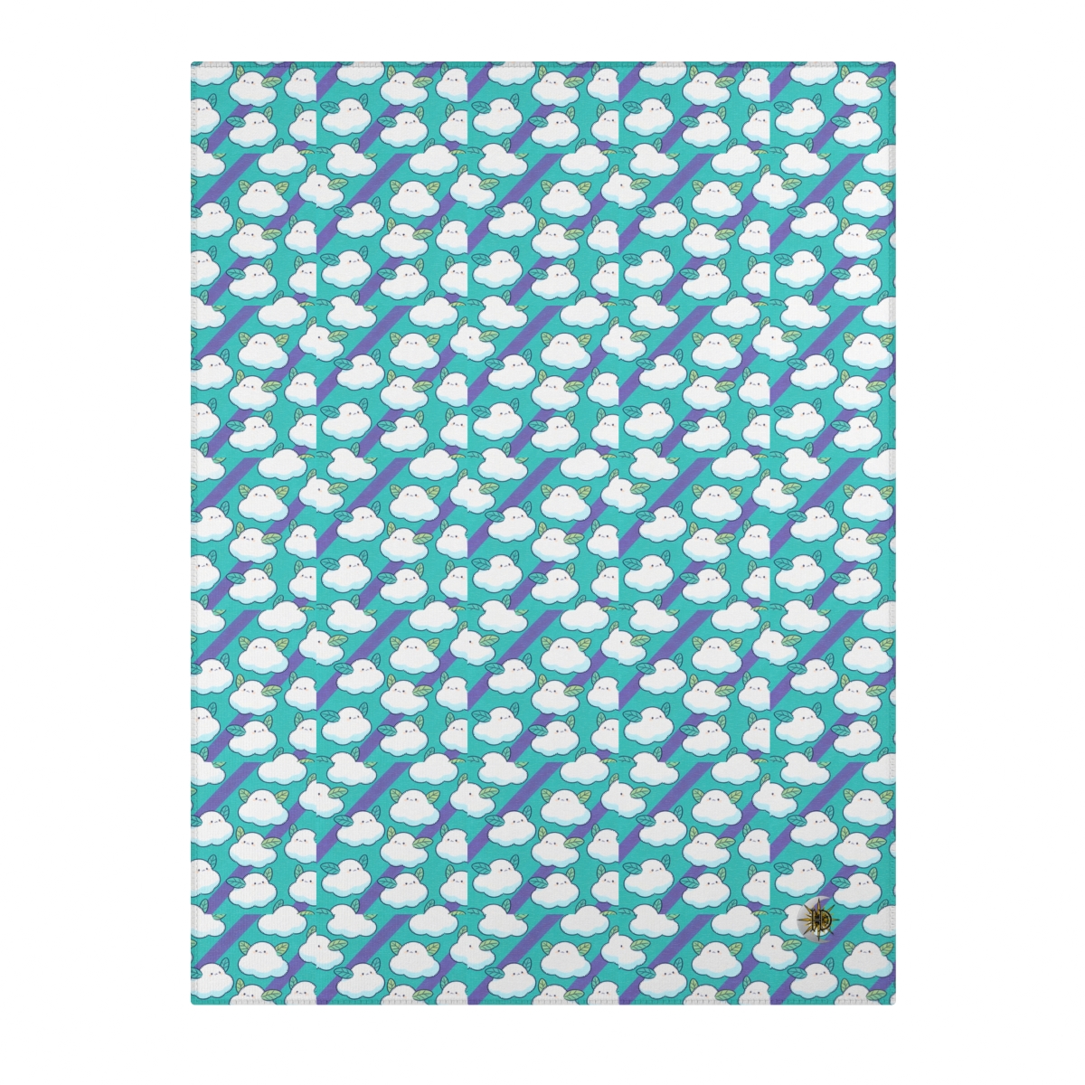 HD Azure Leafclouds Polyester Chenille Area Rug — additional view