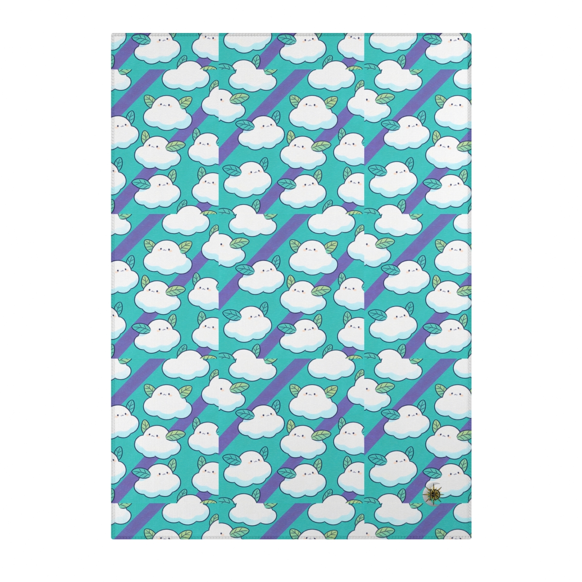 HD Azure Leafclouds Polyester Chenille Area Rug — additional view