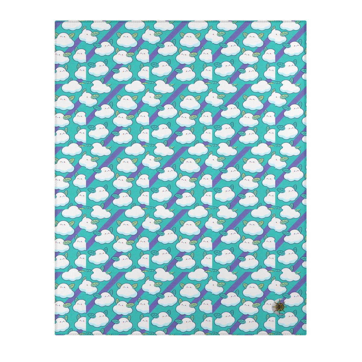 HD Azure Leafclouds Polyester Chenille Area Rug — additional view