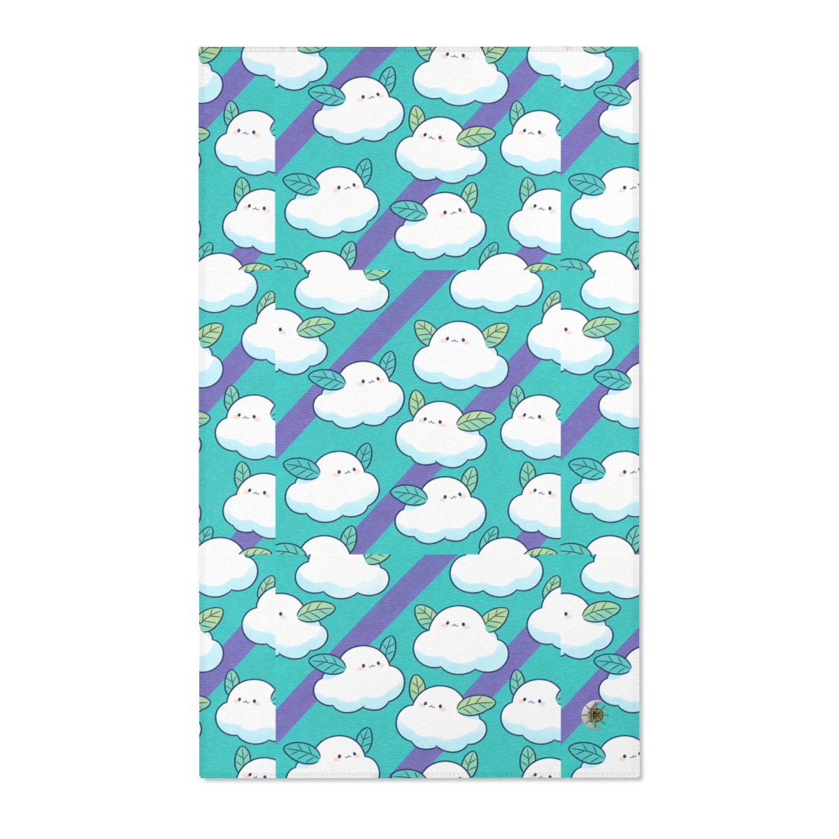 HD Azure Leafclouds Polyester Chenille Area Rug — additional view