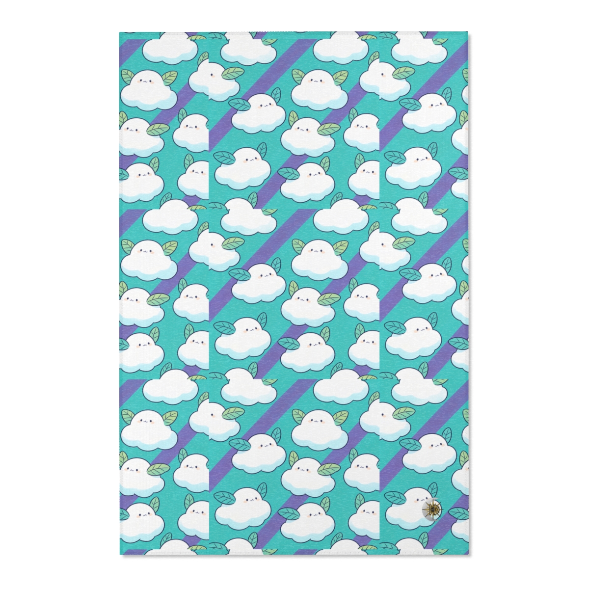 HD Azure Leafclouds Polyester Chenille Area Rug — additional view