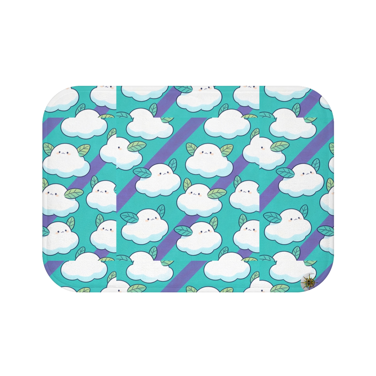 HD Azure Leafclouds Memory-Foam Bath Mat — additional view