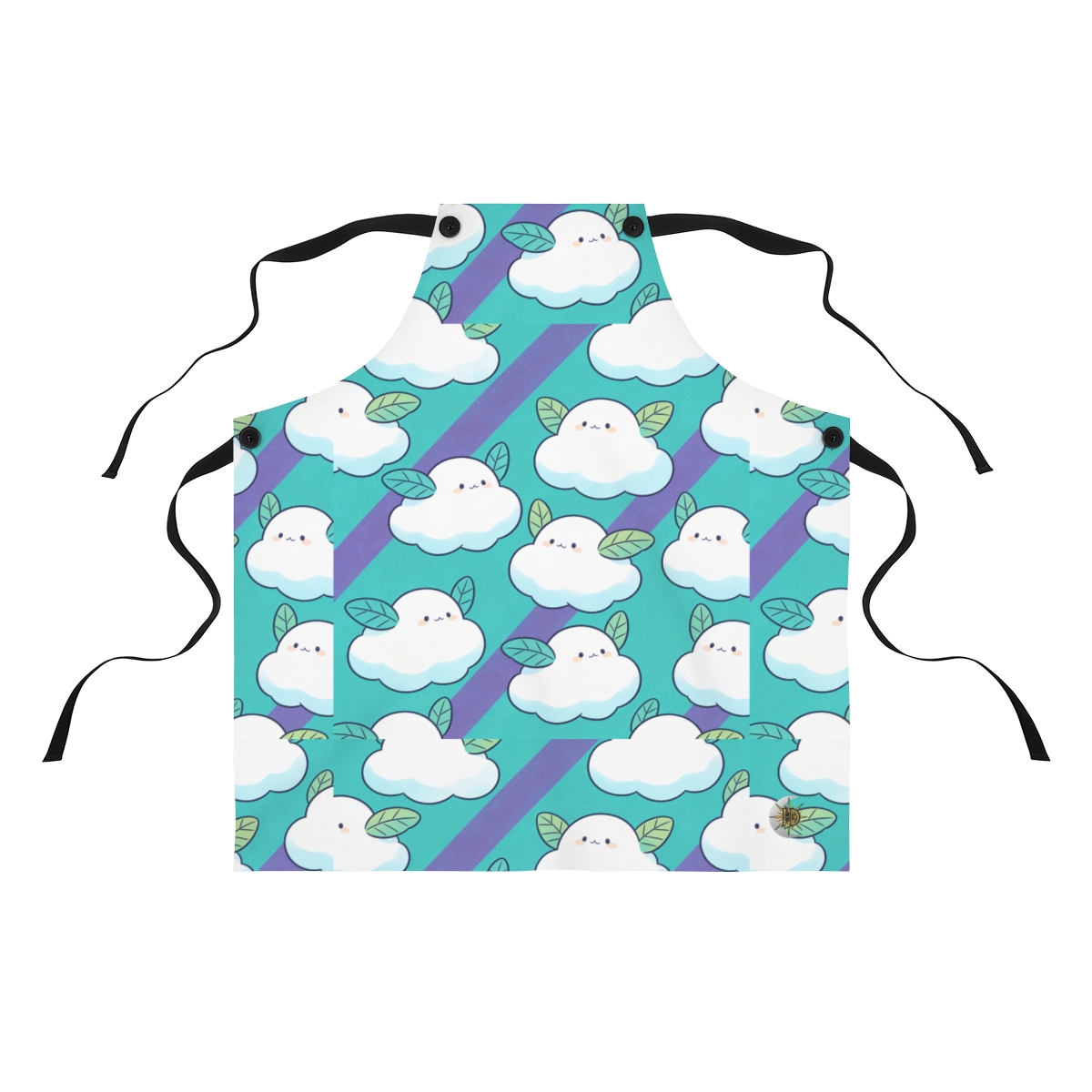 HD Azure Leafclouds Polyester Kitchen Apron